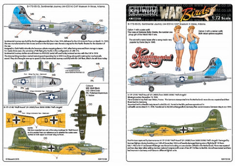 キッツワールド KW172130 1/72スケール B-17F/G センチメンタルジャーニー - ウルフハウンド