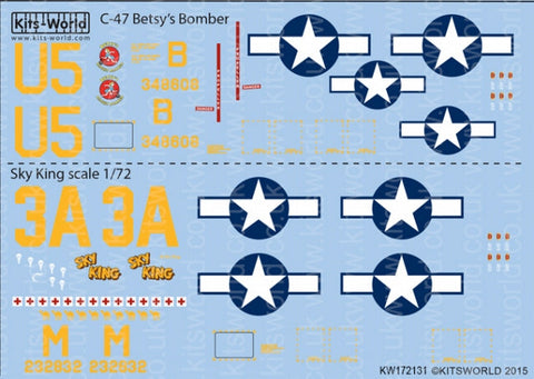 キッツワールド KW172131 1/72スケール C-47/DC3 "Betsy's Biscuit Bomber" - ‘シーキング’