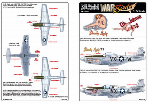 キッツワールド KW172139 1/72スケール - 北アメリカ マスタング P-51 - F-6D