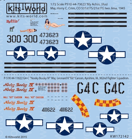 キッツワールド KW172142 1/72スケール 北アメリカ マスタング P-51D - P-51K
