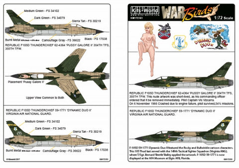キッツワールド KW172151 1/72 F-105D サンダーチーフ 'Pussy Galore II' - Dynamic Duo'
