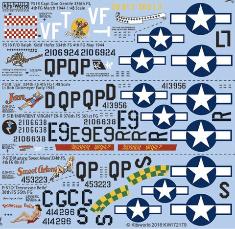 キッツワールド KW172179 1/72 P-51B P-51D 北アメリカ マスタング
