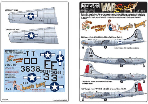 キッツワールド KW172221 1/72 ボーイング B-29 スーパーフォートレス