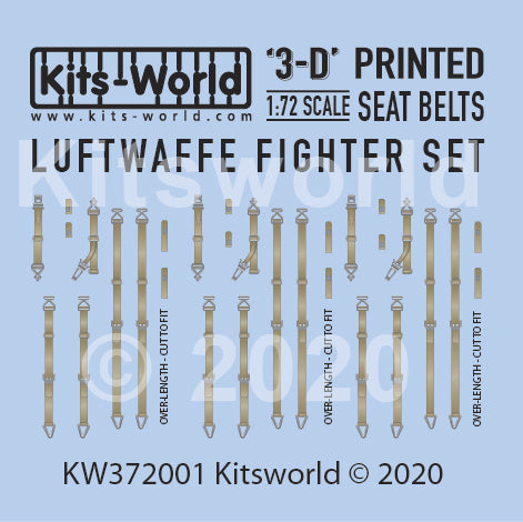 キッツワールド KW372001 1/72 3Dフルカラー シートベルト.ドイツ空軍 シートベルト WWII. フォッケ・ メッサーシュミット