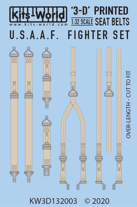 キッツワールド KW3D132003 1/32 アメリカ陸軍航空軍 戦闘機 シートベルトセット
