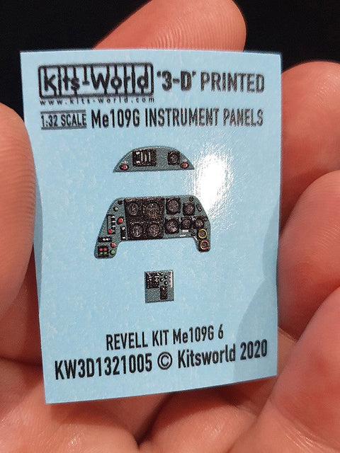 キッツワールド KW3D1321005 1/32 メッサーシュミット Bf 109G-6 - 3Dプリント/フルカラー インパネ(レベル用)