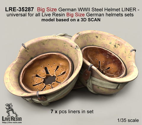 Live Resin LRE35287 1/35 Big Size German WWII Steel Helmet LINER - universal for all Live Resin German helmets