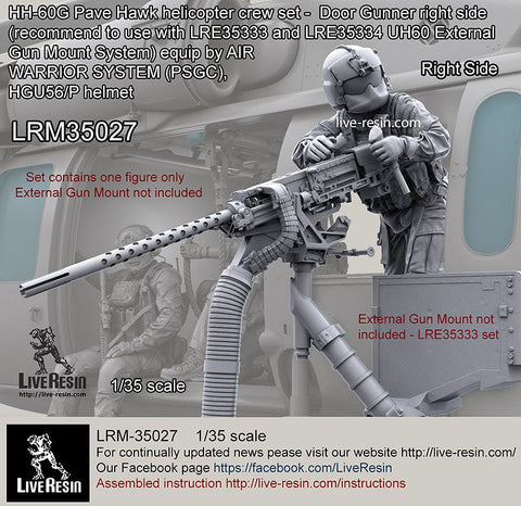 ライブレジン LRM-35027 1/35 現用アメリカ空軍 HH-60G ペイブホーク クルー 右舷ドアガンナー