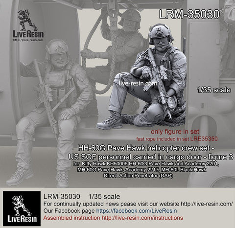 ライブレジン LRM-35030 1/35 現用アメリカ空軍 HH-60G ペイブホーク クルー アメリカ空軍特殊作戦コマンド(AFSOC)隊員3