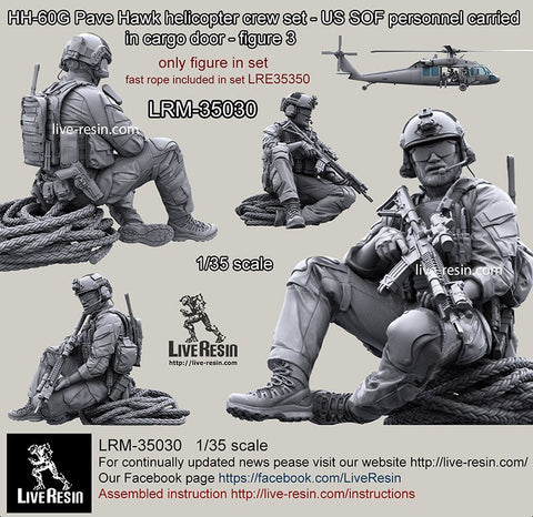 ライブレジン LRM-35030 1/35 現用アメリカ空軍 HH-60G ペイブホーク クルー アメリカ空軍特殊作戦コマンド(AFSOC)隊員3