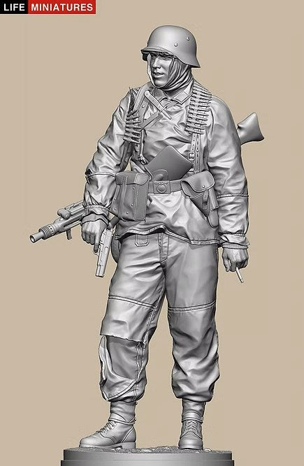ライフミニチュア LM-35006 1/35 WWII ポトー迎撃戦 ハンセン戦闘団のMG42機銃手 バルジの戦い1944年
