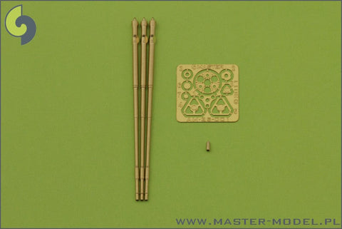 マスター AM-35-001 1/35 M197 3本砲身ロータリー20mmキャノン砲、エッチングパーツの固定金具付挽物銃身 (AH-1 コブラ用)