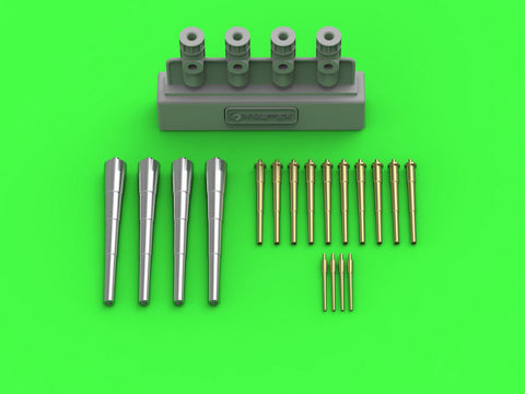 マスター SM-350-107 1/350 シュレスヴィヒホルシュタイン (1935年)の武装 280mm砲(4本), 150mm砲(10本), 88mm砲(4本) レジン製マウント付砲身 (トランペッター用)