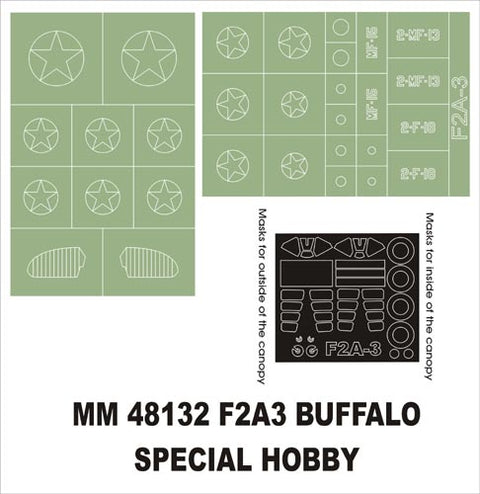 モンテックス MM48132 1/48 F2A3 バッファロー(スペシャルホビー用)マスキングシート(キット付属デカールと置換)