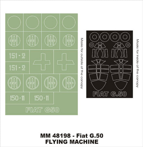 モンテックス MM48198 1/48 フィアット G50(フライングマシーン用)マスキングシート(キット付属デカールと置換)