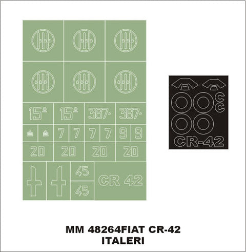 モンテックス MM48264 1/48 フィアット CR42(イタレリ用)マスキングシート(キット付属デカールと置換)