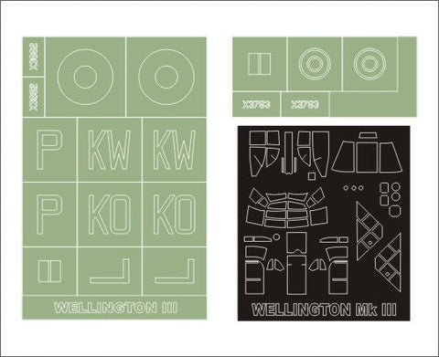 モンテックス MM48265 1/48 ウェリントン III(トランぺッター用)マスキングシート(キット付属デカールと置換)
