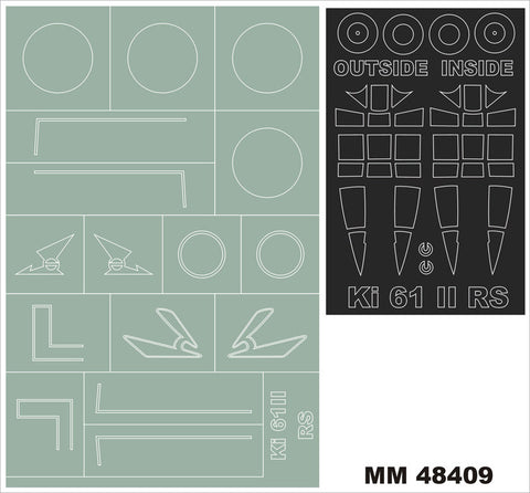 モンテックス MM48409 1/48 三式戦闘機二型「飛燕」(RSモデル用)マスキングシート(キット付属デカールと置換)