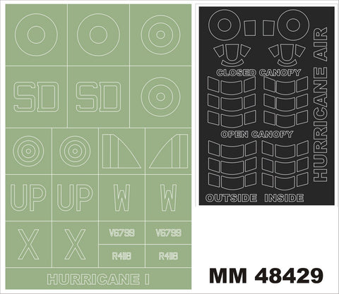 モンテックス MM48429 1/48 ハリケーン I(エアフィックス用)マスキングシート(キット付属デカールと置換)