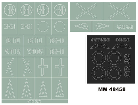 モンテックス MM48458 1/48 フィアット CR32(スペシャルホビー用)マスキングシート(キット付属デカールと置換)