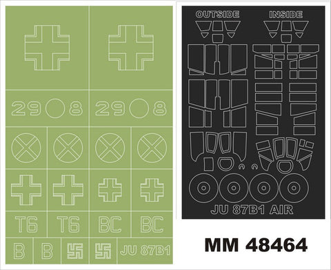 モンテックス MM48464 1/48 Ju 87B-1(エアフィックス用)マスキングシート(キット付属デカールと置換)