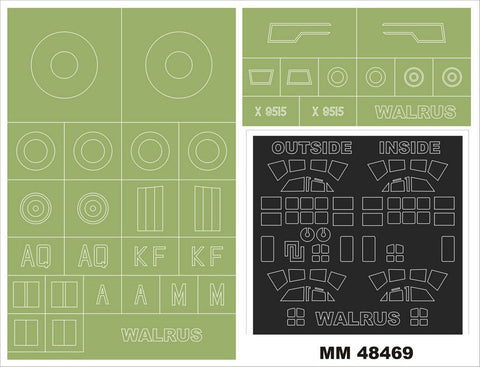 モンテックス MM48469 1/48 ウォーラス I(エアフィックス用)マスキングシート(キット付属デカールと置換)