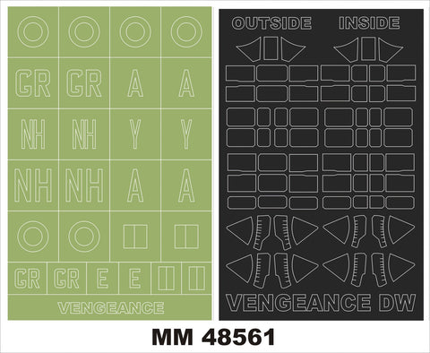 モンテックス MM48561 1/48 ヴェンジャンス II(ドラウィングス用)マスキングシート(キット付属デカールと置換)