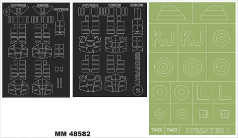 モンテックス MM48582 1/48 ウェットランド ライサンダーI(エアフィックス用)マスキングシート(キット付属デカールと置換)