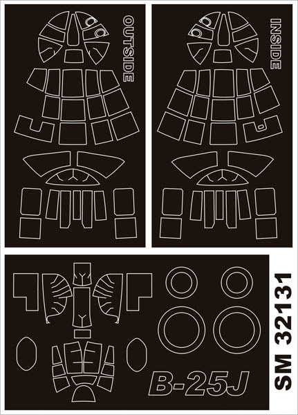 モンテックス SM32131 1/32 B-25J ミッチェル (HKモデル用) ミニマスク