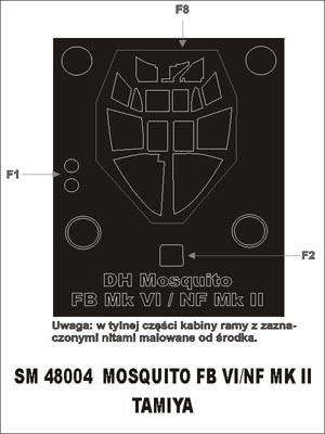 モンテックス SM48004 1/48 モスキート FBVI/NF MkII(タミヤ 1/48 デ・ハビランド モスキート FB Mk.VI/NF Mk.II用 ミニマスク
