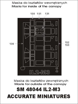 モンテックス SM48044 1/48 IL2-M3(アキュレイトミニチュア用) ミニマスク