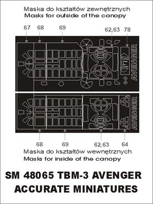 モンテックス SM48065 1/48 TBF-3 アベンジャー(アキュレイトミニチュア用) ミニマスク