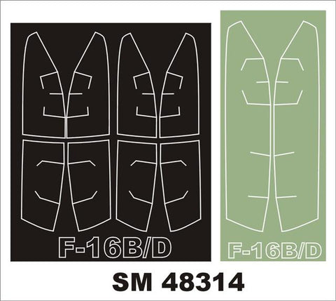 モンテックス SM48314 1/48 F-16B/D (キネティック用) ミニマスク
