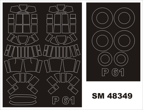 モンテックス SM48349 1/48 P-61A ブラックウィドー(グレートウォールホビー用) ミニマスク