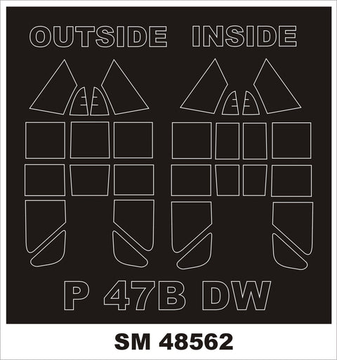 モンテックス SM48562 1/48 P-47B(ドラウイングス用) ミニマスク