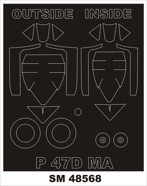 モンテックス SM48568 1/48 P-47D バブルトップ(ミニアート用) ミニマスク