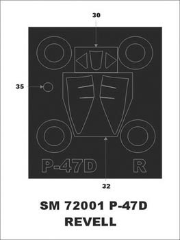 モンテックス SM72001 1/72 P - 47 D バブルトップ(レベル P-47D サンダーボルト用) ミニマスク
