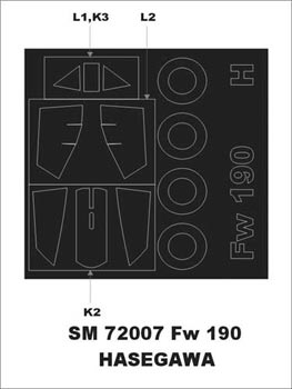 モンテックス SM72007 1/72 Fw 190(ハセガワ用) ミニマスク