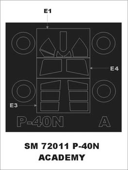 モンテックス SM72011 1/72 P - 40 N(アカデミー用) ミニマスク