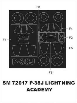 モンテックス SM72017 1/72 P-38J(アカデミー用) ミニマスク
