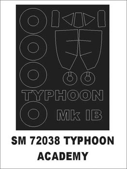 モンテックス SM72038 1/72 ホーカー タイフーン(アカデミー用) ミニマスク