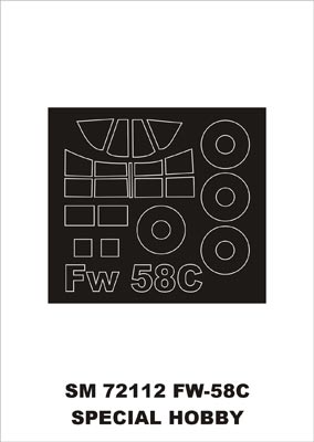 モンテックス SM72112 1/72 Fw-58C(スペシャルホビー用) ミニマスク