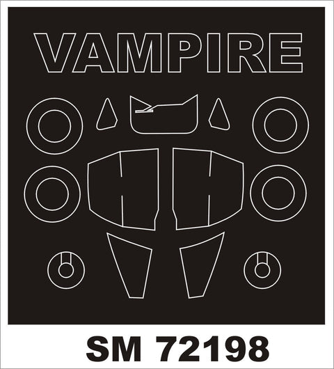 モンテックス SM72198 1/72 バンパイア T11(エアフィックス用) ミニマスク