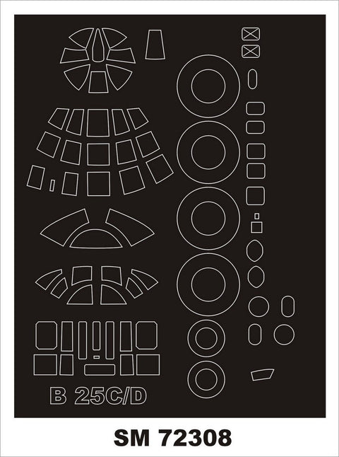 モンテックス SM72308 1/72 B-25C/D(エアフィックス用) ミニマスク
