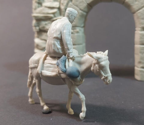 パンツァーアート FI35-241 1/35 WWIIドイツ ロバに乗った負傷降下猟兵