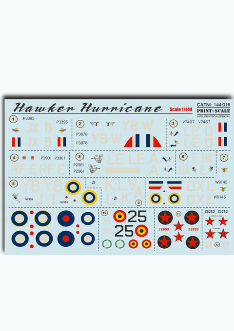 プリントスケール 144-016 1/144 ホーカーハリケーン