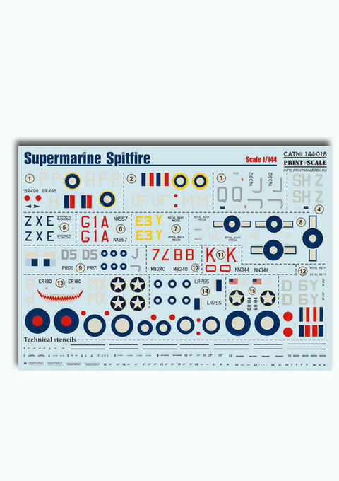 プリントスケール 144-018 1/144 スーパーマリン スピットファイア