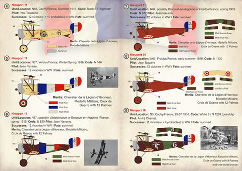 プリントスケール 72-257 1/72 フランス空軍 ニューポール 10,11,16 エース WWI