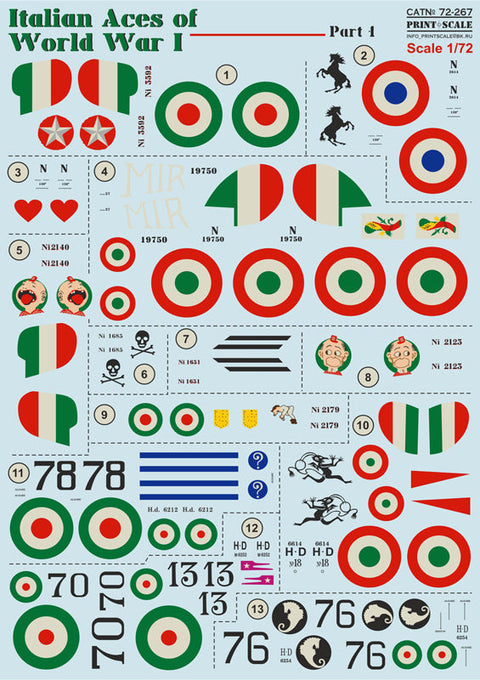 プリントスケール 72-267 1/72 イタリア空軍 WW I