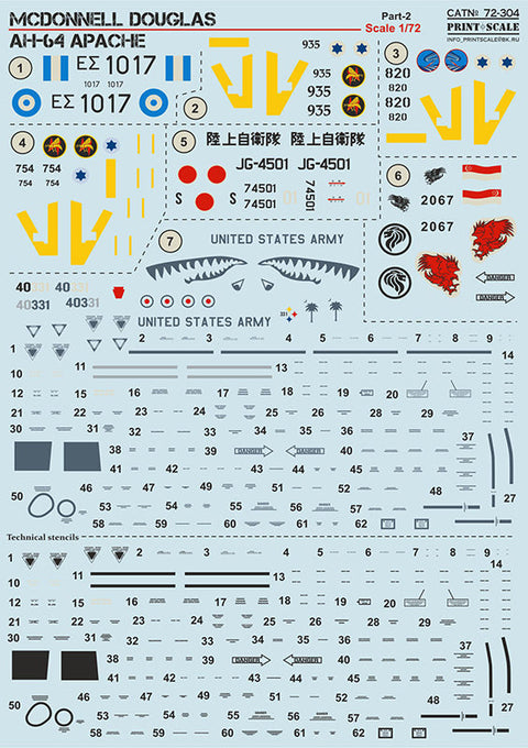 プリントスケール 72-304 1/72 AH-64 アパッチ Part 2